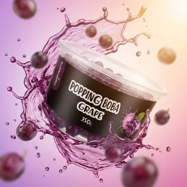 Dodatek Popping Boba Winogrono do Matcha Bubble Tea – premium kulki smakowe