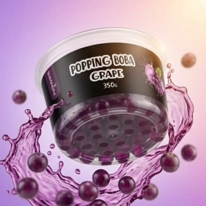 Opakowanie Popping Boba Winogrono BubbleJoy 350g – kulki smakowe do bubble tea