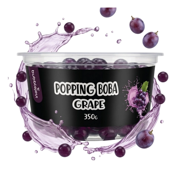 Popping Boba Winogrono BubbleJoy 350g – kulki smakowe do Bubble Tea z efektem rozprysku soku