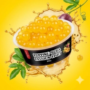 Egzotyczne kulki Popping Boba Marakuja 350g do deserów, jogurtów i napojów