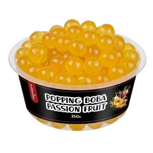 Popping Boba Marakuja 350g – kulki smakowe o smaku marakui do bubble tea, deserów, lodów i koktajli