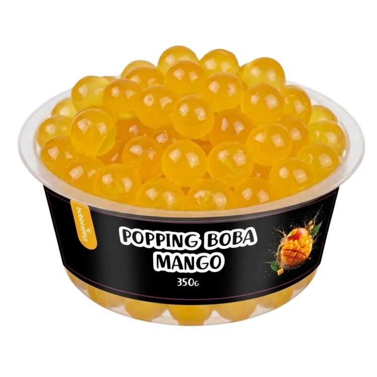 Popping Boba Mango 350g – kulki smakowe do bubble tea, deserów, lodów i koktajli