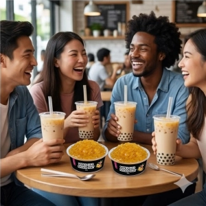 Natate Coco Marakuja 350g jako dodatek do bubble tea podczas spotkania ze znajomymi