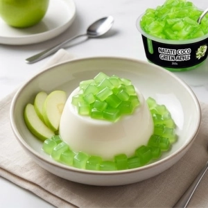 Natate Coco Zielone Jabłko 350g – panna cotta z galaretką kokosową i świeżym zielonym jabłkiem