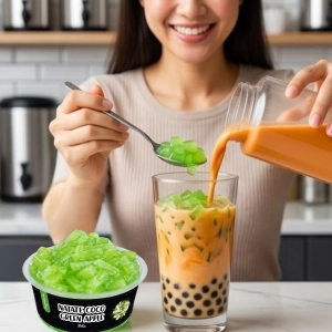 Natate Coco Zielone Jabłko 350g – dodawanie galaretki kokosowej do bubble tea, przygotowanie napoju