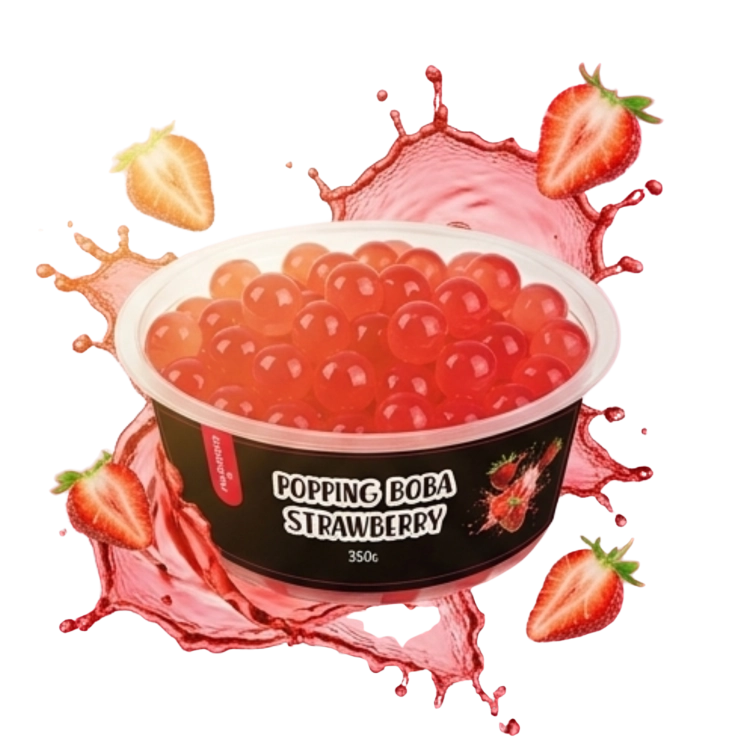 Popping Boba Truskawka 350g – truskawkowe kulki smakowe do bubble tea, główne zdjęcie produktu