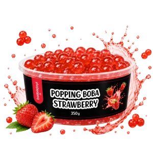 Kulki Popping Boba Truskawka 350g – kawior molekularny do Bubble Tea | BubbleJoy