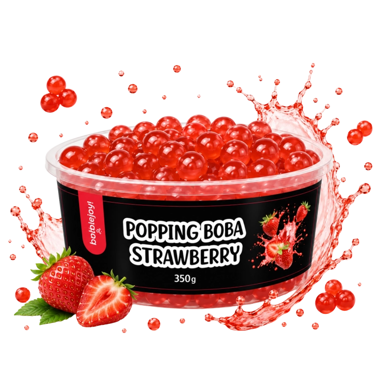 Kulki Popping Boba Truskawka 350g – kawior molekularny do Bubble Tea | BubbleJoy