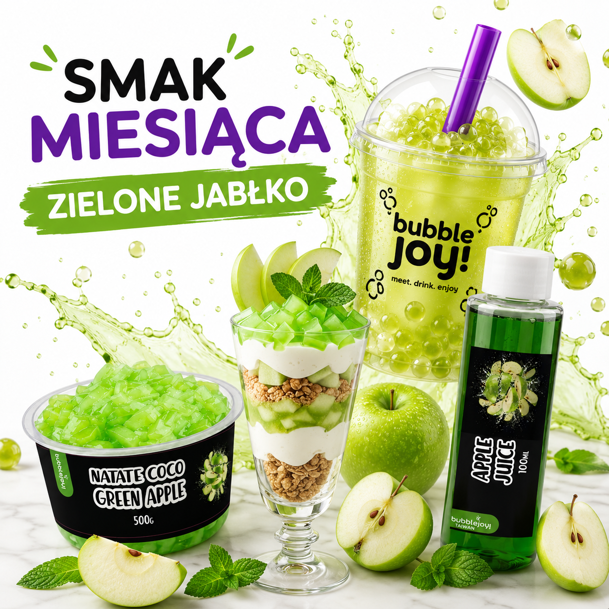 BubbleJoy smak miesiąca zielone jabłko